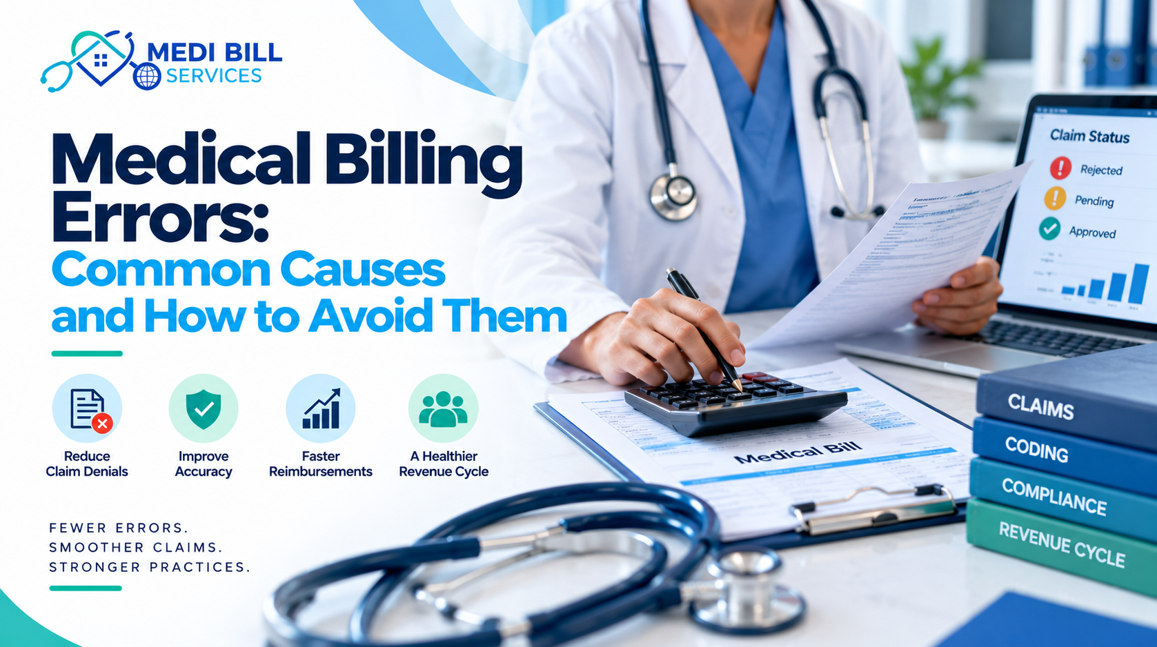 Medical billing specialist reviewing healthcare claims to identify billing errors and reduce claim denials.
